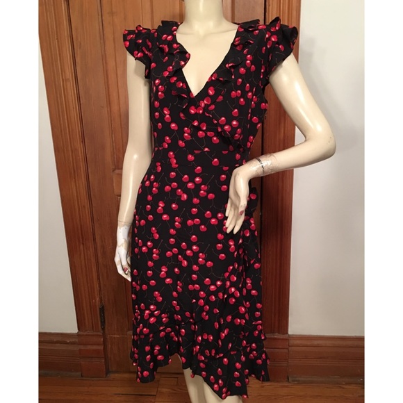 black dress with red cherries